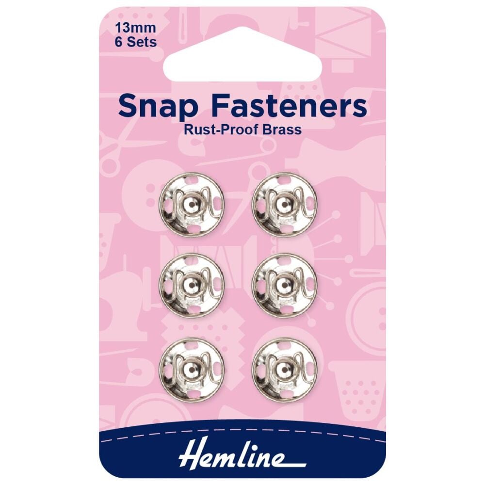 Snap Fasteners - Sew-on - Nickel (Brass) - 13mm - Hemline (H420.13)