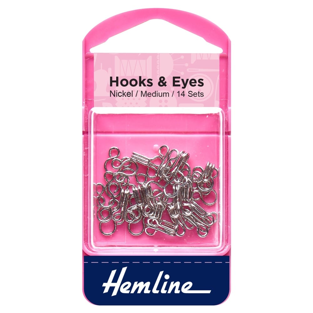 Hooks & Eyes - Nickel (Brass) - Medium - Hemline (H400.2)