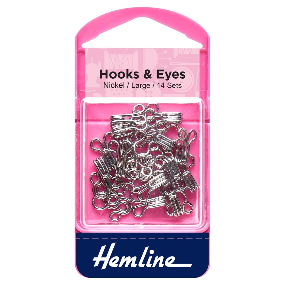 Hooks & Eyes - Nickel (Brass) - Large - Hemline (H400.3)