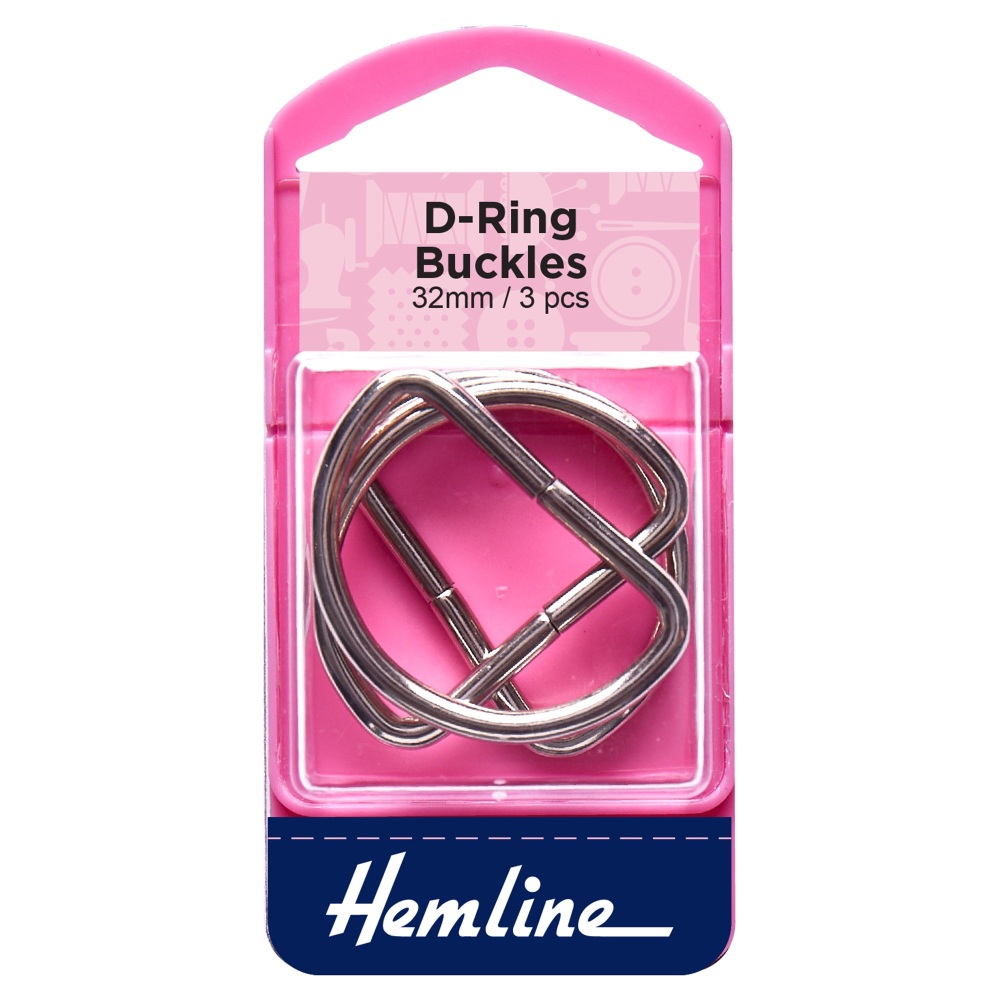 D-Ring Buckles - Nickel - 32mm - Hemline (H462.32)