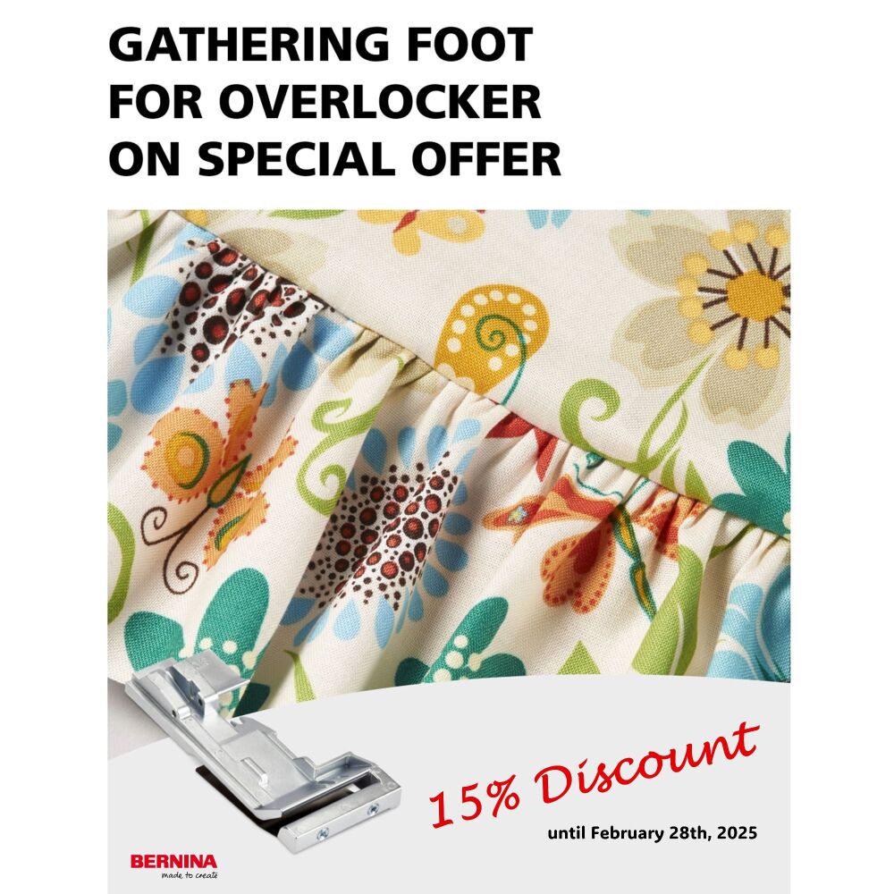 Bernina Gathering Foot (L450/460) - 15% off, Accessory of the Month