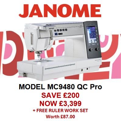 Janome Horizon Memory Craft 9480QCP - save £200 + Ruler Work set worth £87