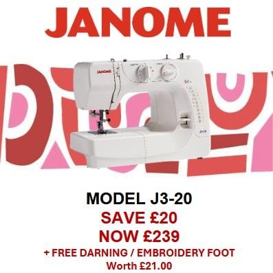 Janome J3-20 - save £20 + free darning/embroidery foot worth £21