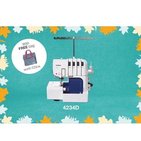 Brother 4234D Overlocker - with free piping foot (usual price £37.99) + bag worth £29.99