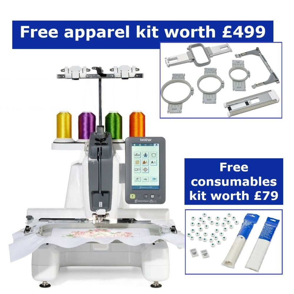 Brother Entrepreneur PR1x - free apparel kit + consumables kit  worth £578