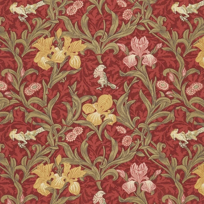 Last Fat Quarter - May Morris Studio - Iris - No. 7340 13 (Crimson) - Moda Fabrics