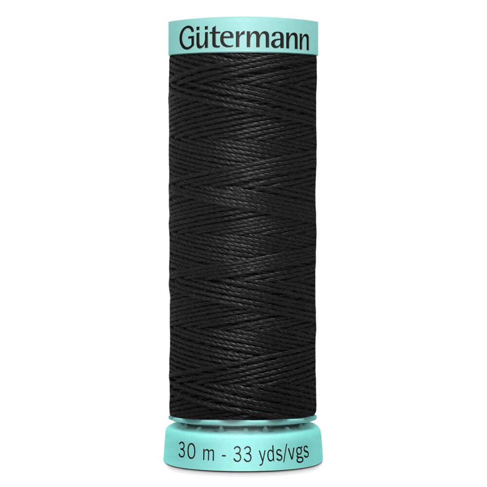 Gutermann Top Stitch Silk Thread (Silk R 753) - 30 metres - Col.000 (Black)