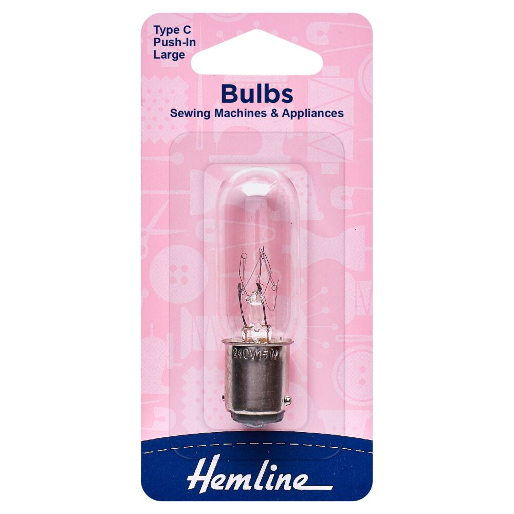 Sewing Machine Bulb - Bayonet / Push-in - Large - Hemline (H130.L)