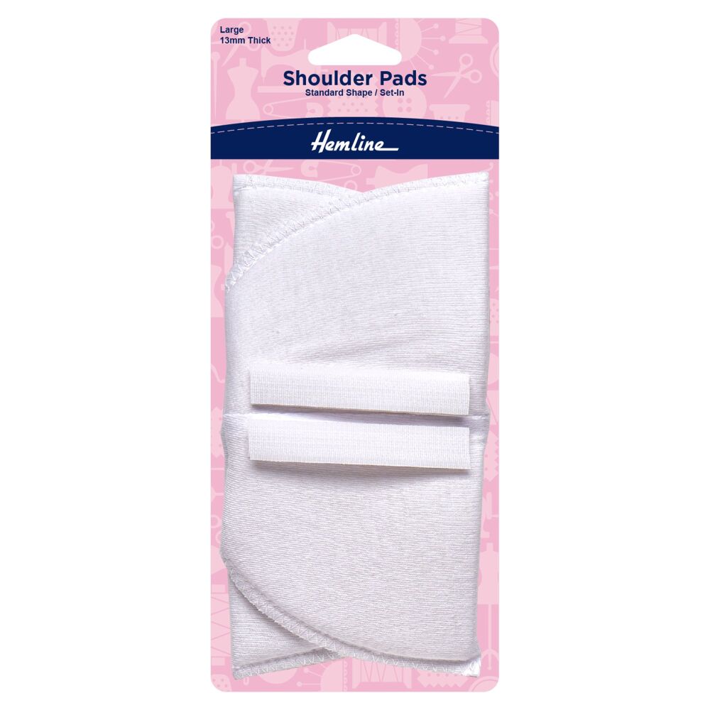 REDUCED TO CLEAR - Shoulder Pads - Standard Set-in - Large - White - Hemline (H902.L)