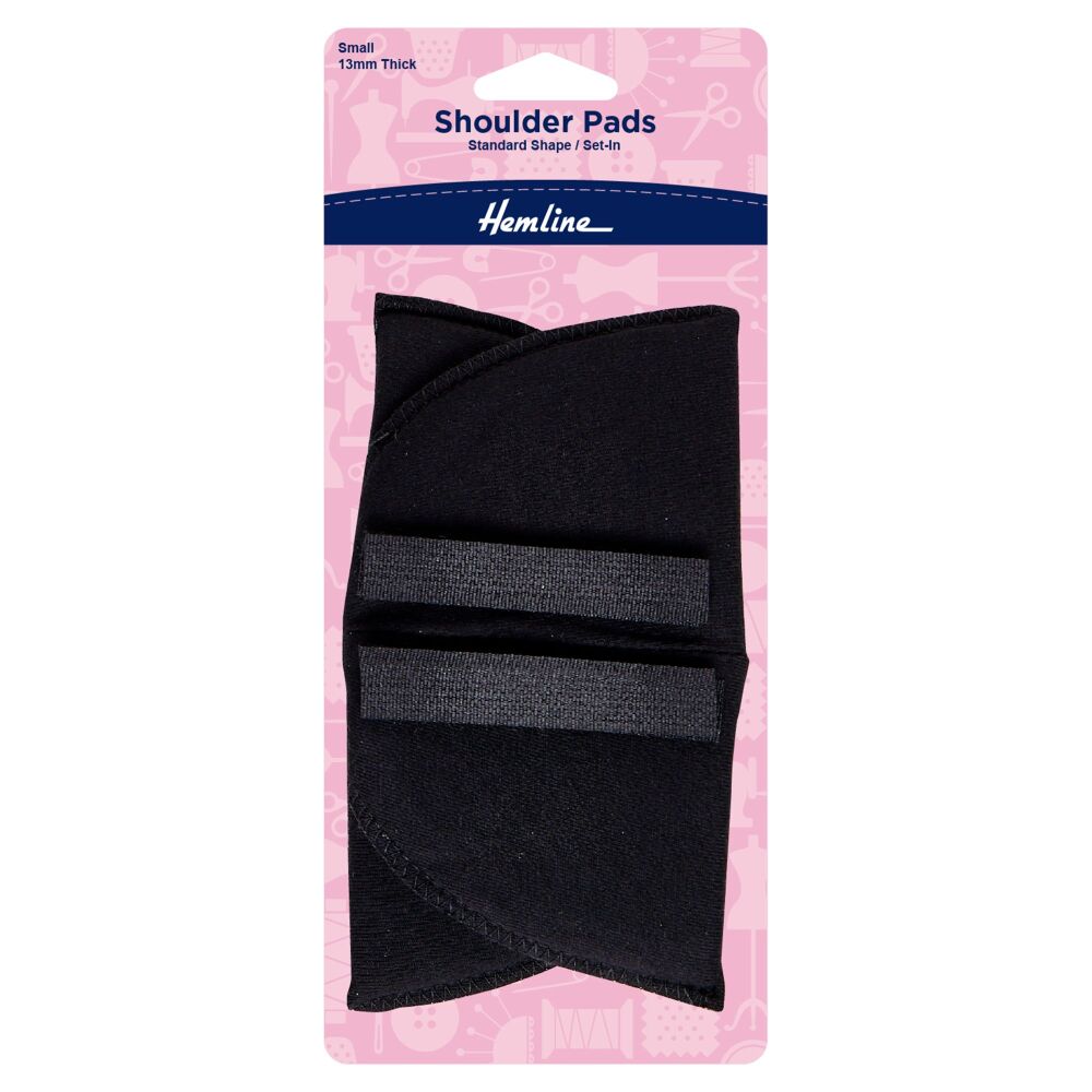 REDUCED TO CLEAR - Shoulder Pads - Standard Set-in - Small - Black - Hemline (H902.SB)
