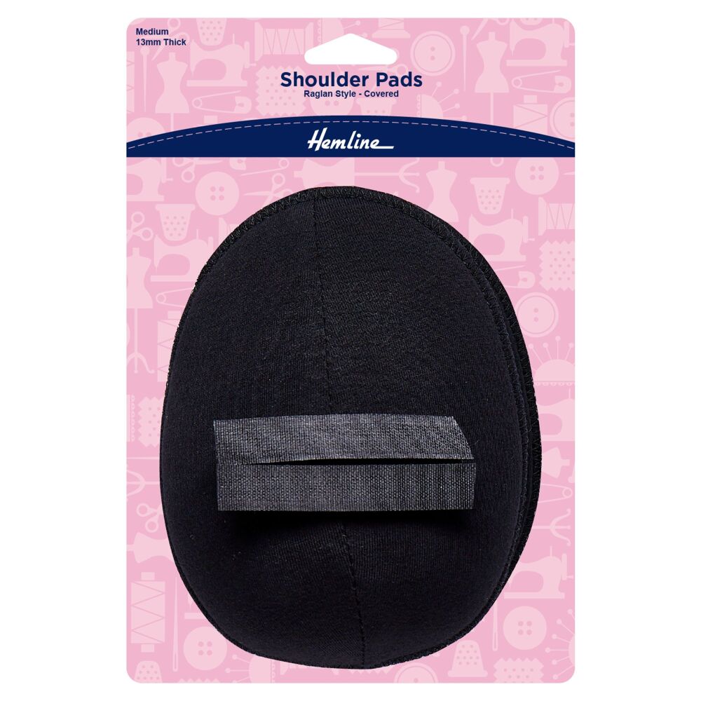 REDUCED TO CLEAR - Shoulder Pads - Raglan Style - Medium - Black - Hemline (H917.MB)