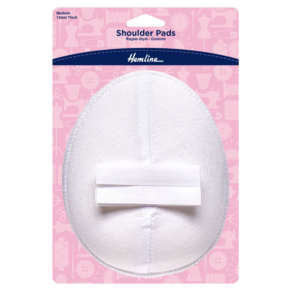 REDUCED TO CLEAR - Shoulder Pads - Raglan Style - Medium - White - Hemline (H917.M)