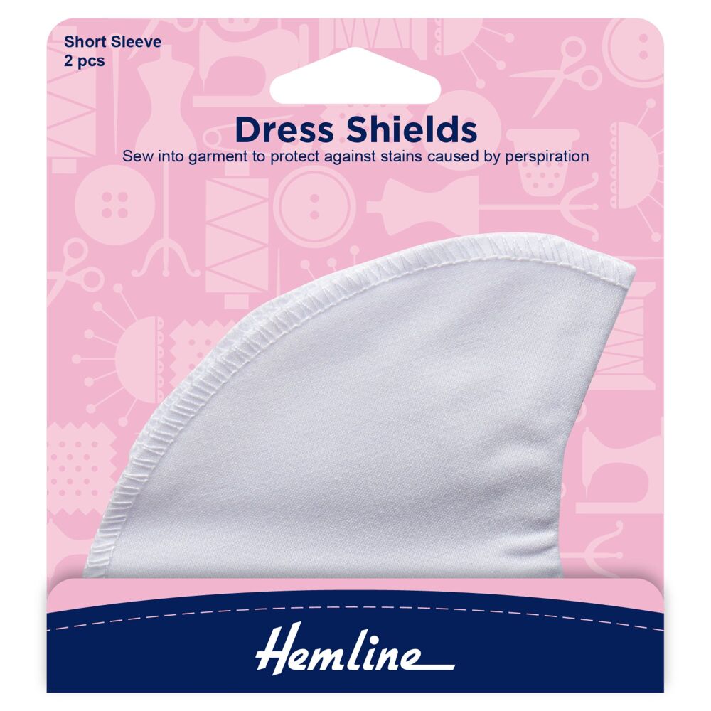 REDUCED TO CLEAR - Dress Shields - Short Sleeve - Medium - White - Hemline (H874.4)