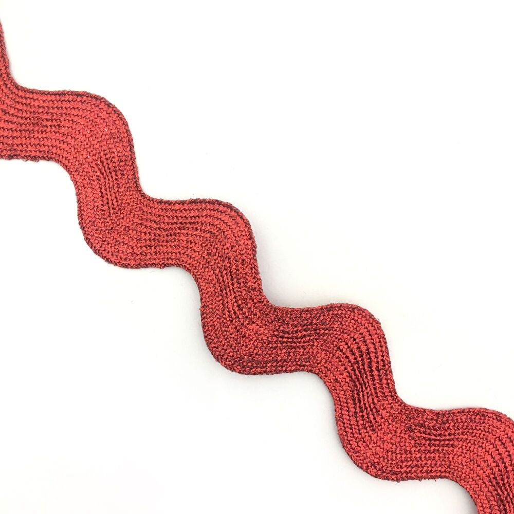 Ric Rac Trim - Jumbo - Metallic - Red - 45 mm wide