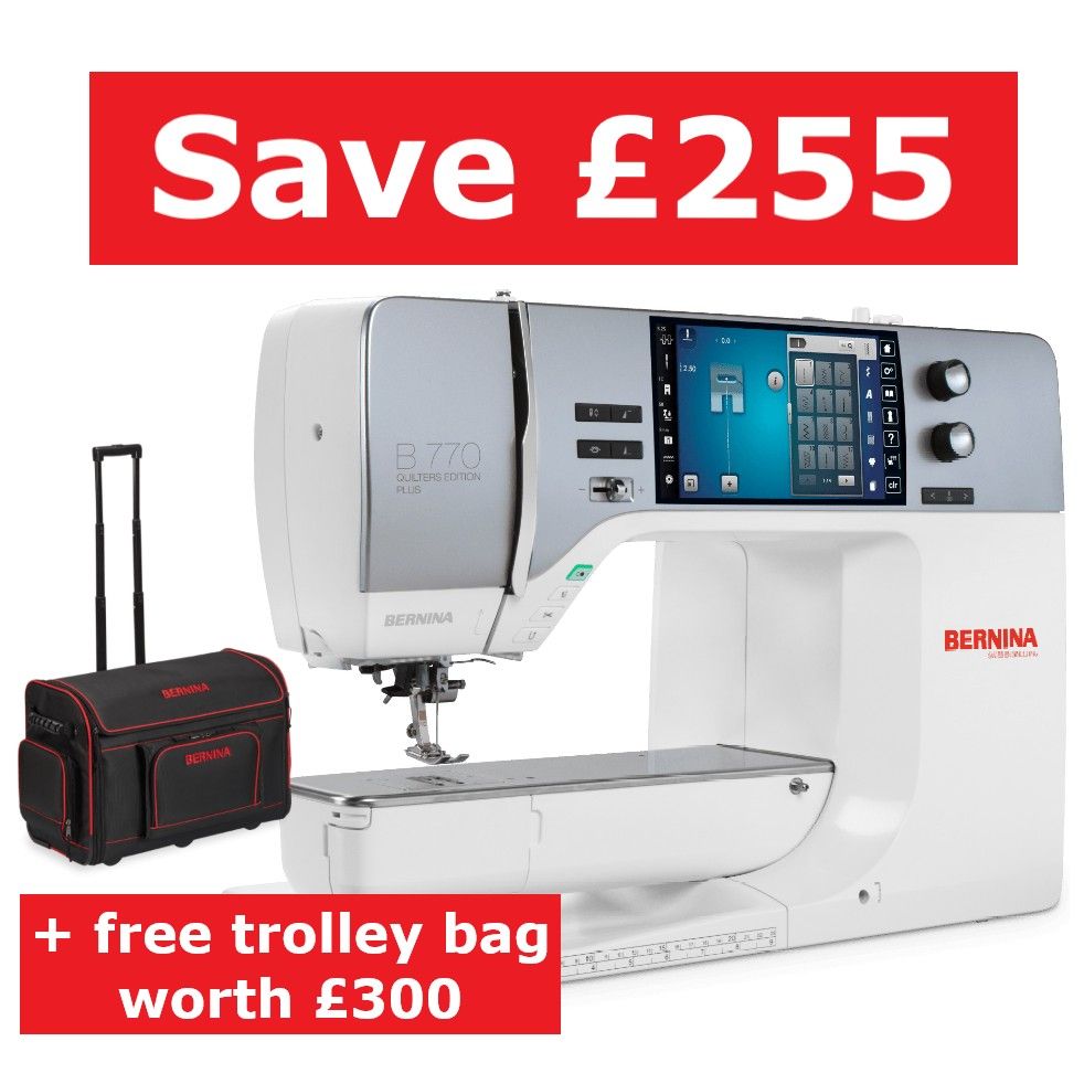 Bernina 770QE Plus - save £255 (usual price £4250) + trolley bag worth £300