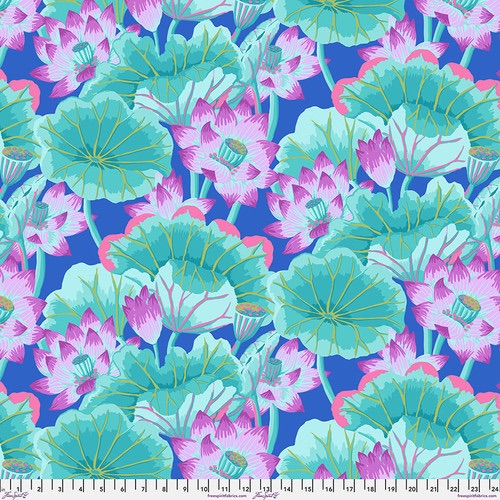 *COMING SOON - NOT YET AVAILABLE TO PURCHASE* - Lake Blossoms - Turquoise - PWGP093.TURQUOISE - Kaffe Fassett Collective