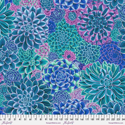 House Leeks - Blue - PWPJ113.BLUE - Kaffe Fassett Collective - Last Fat Quarter (2 available)