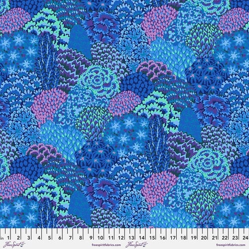 Large Oriental Trees - Blue - PWGP198.BLUE - 85 & Fabulous - Kaffe Fassett Collective - Last Fat Quarter (2 available)