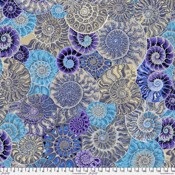 Ammonites - Blue - PWPJ128.BLUE - Kaffe Fassett Collective - Last Fat Quarter (3 available)
