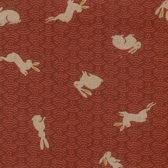 Last Fat Quarter - Japanese Fabric - Nara - Rabbits - Red (No. 106) - Sevenberry Fabrics (2 available)