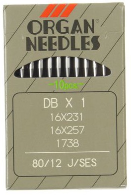 Industrial Machine Needles - ORGAN DB x 1 - Size 80/12 J/SES - Pack of 10