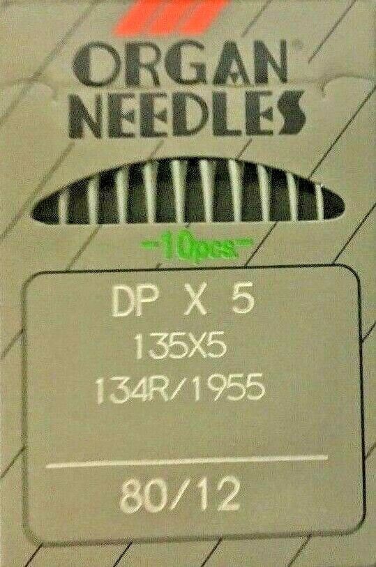 Industrial Machine Needles - ORGAN DP x 5 - Size 80/12 - Pack of 10