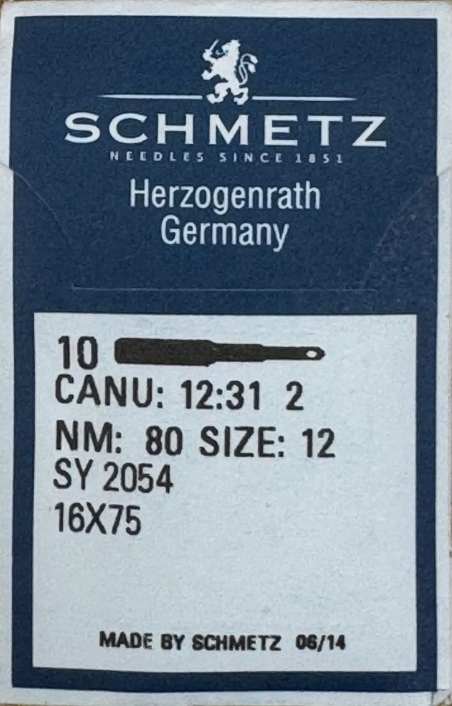 REDUCED TO CLEAR - Schmetz Overlock Needles SY 2054 (for Singer overlockers 14U) - Size 80/12 - Pack of 10