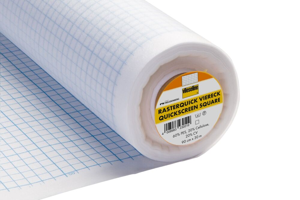 Quickscreen Foundation Interlining - 1 cm x 1 cm Square Print - 90cm wide - Vlieseline (2V453)