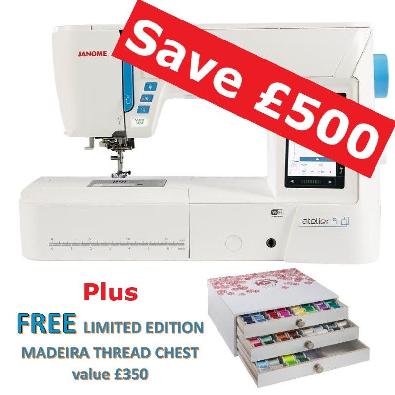 Janome Atelier 9 - Save £500 + thread chest worth £350