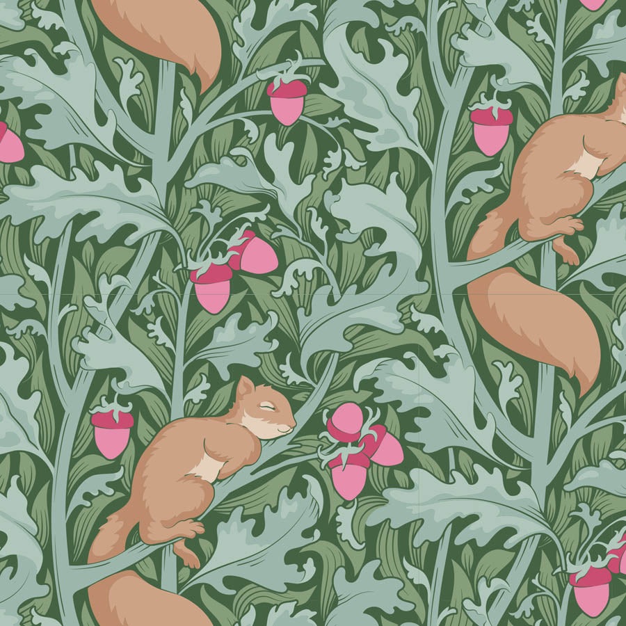 Last Fat Quarter - Tilda - Hibernation - Squirrel Dream - Sage