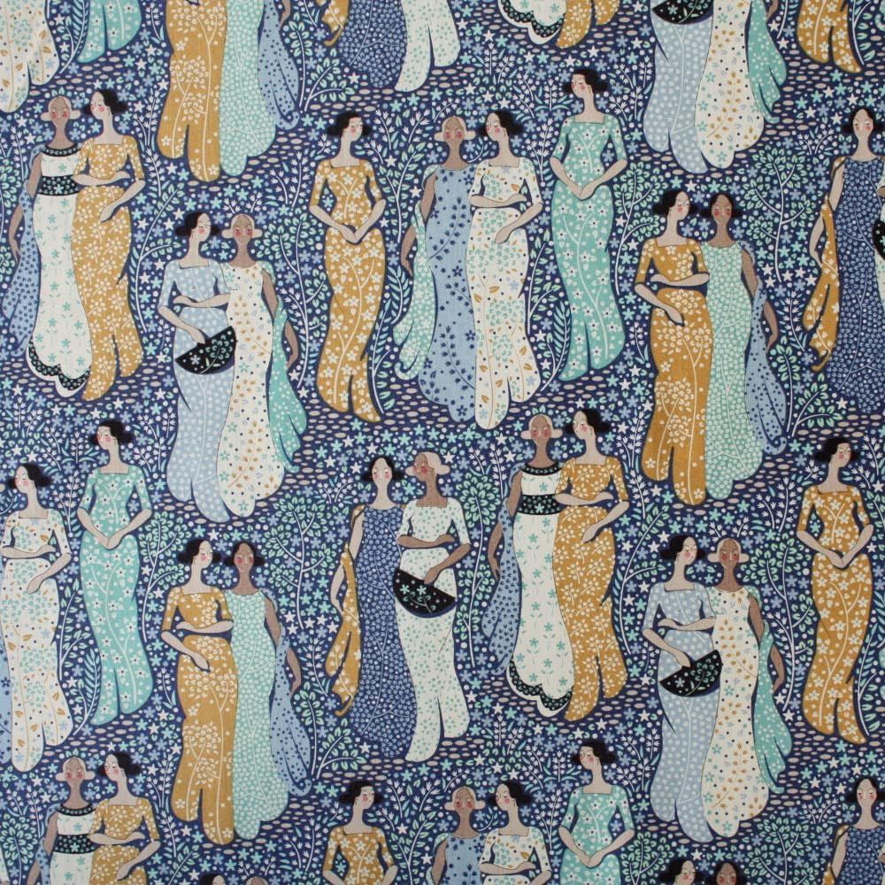 Last Fat Quarter - Tilda - Hometown - Friendly Gathering - Blue