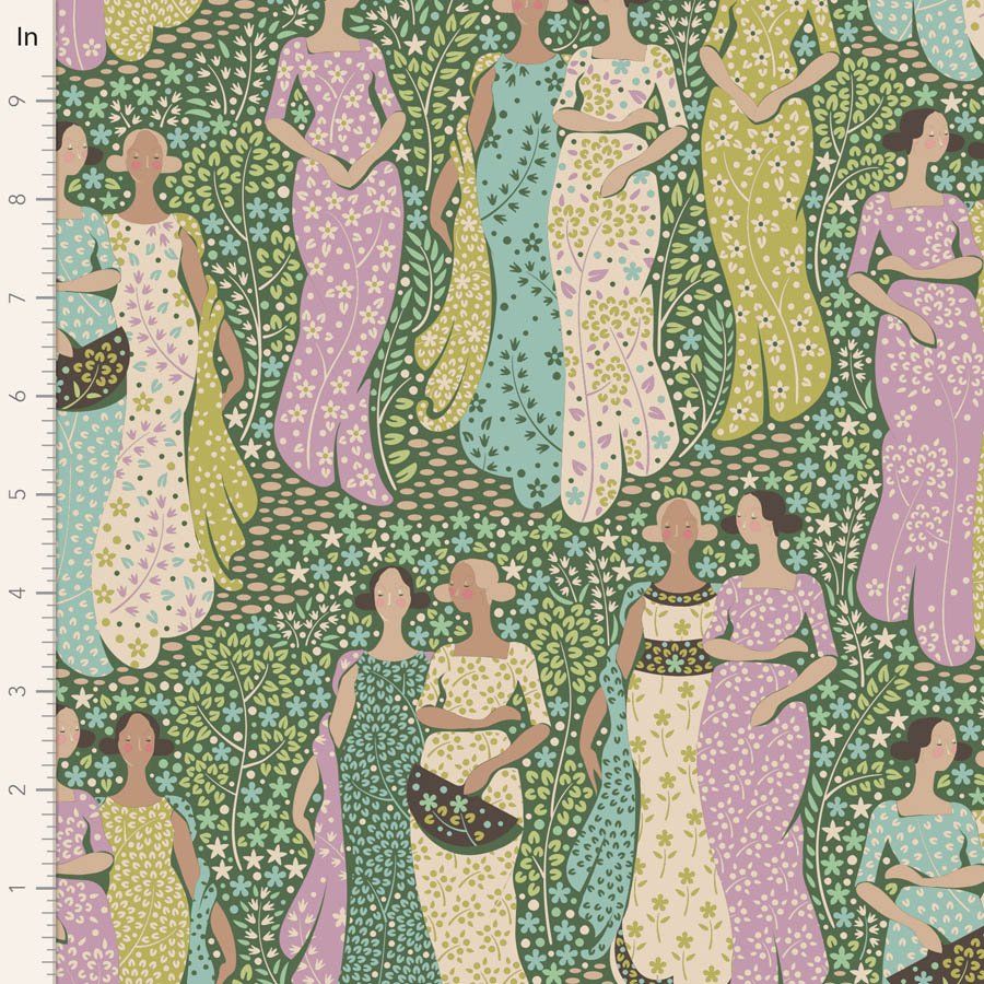 Last Fat Quarter - Tilda - Hometown - Friendly Gathering - Fern (3 available)