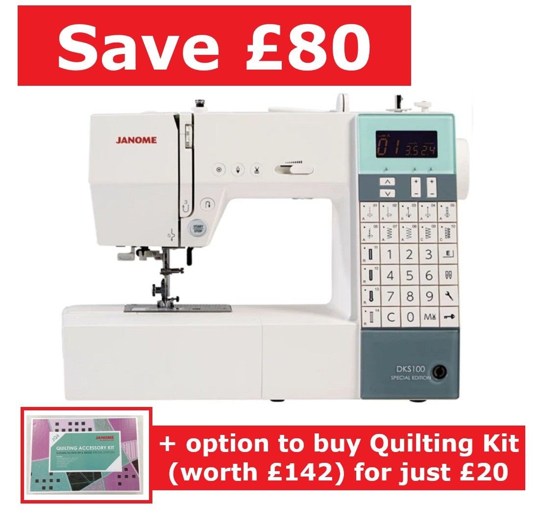 Janome DKS100 SE - save £80 + option of quilting kit worth £142 for just £20