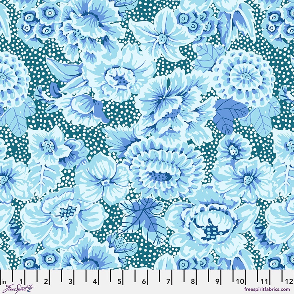 *COMING SOON - NOT YET AVAILABLE TO PURCHASE* - Kaffe: From the Archives - Floral with Dots - Blue - PWGP002.BLUE