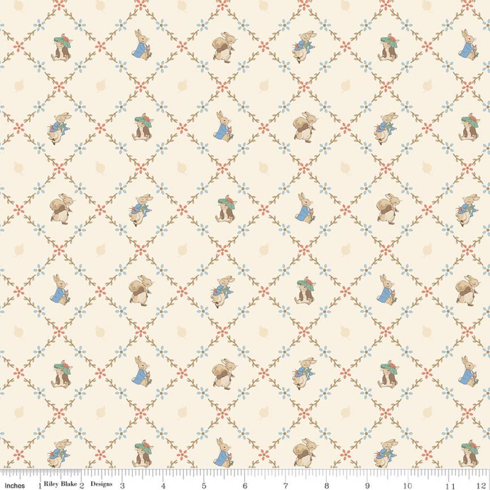 *COMING SOON - NOT YET AVAILABLE TO PURCHASE* - Peter Rabbit™ & Benjamin Bunny™ - Lattice - Cream - CD17254.CREAM