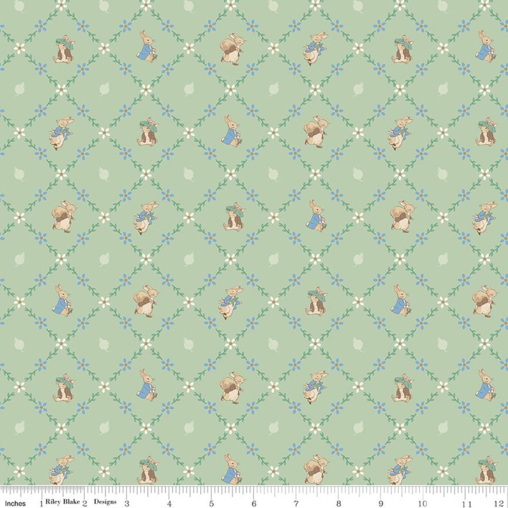 *COMING SOON - NOT YET AVAILABLE TO PURCHASE* - Peter Rabbit™ & Benjamin Bunny™ - Lattice - GREEN - CD17254.GREEN