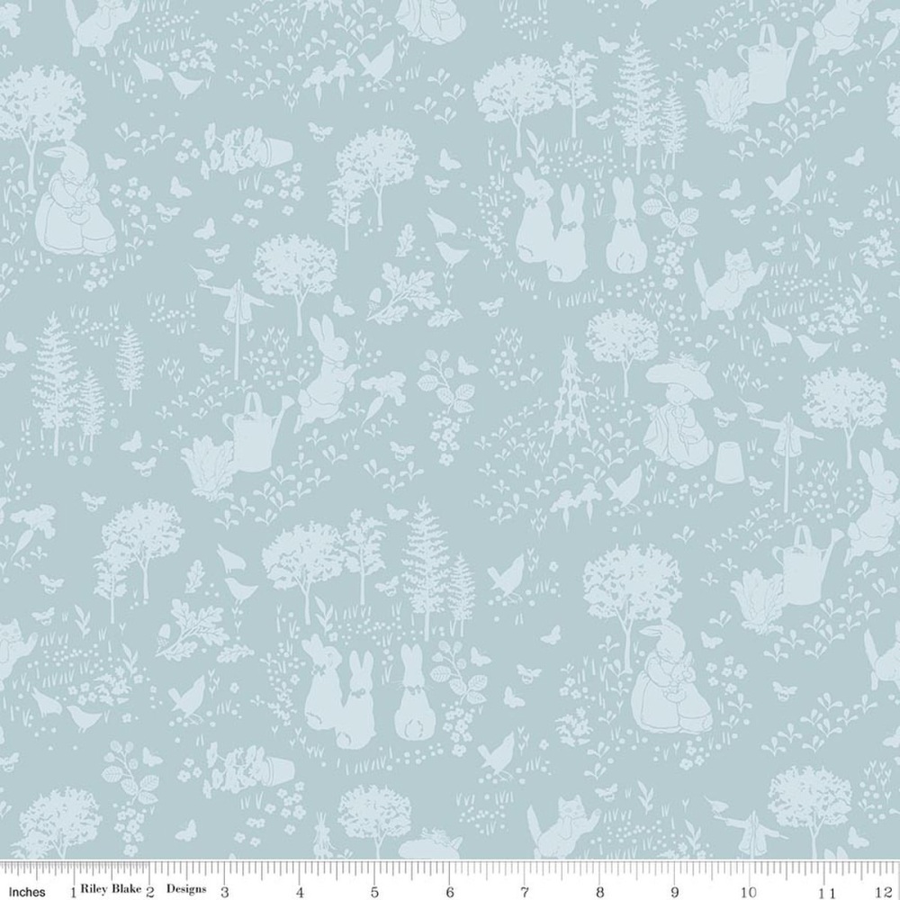 *COMING SOON - NOT YET AVAILABLE TO PURCHASE* - Peter Rabbit™ & Benjamin Bunny™ - Tonal Garden - Blue - CD17251.BLUE