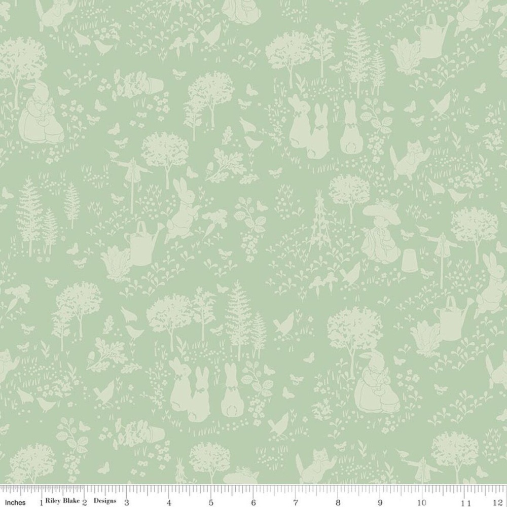*COMING SOON - NOT YET AVAILABLE TO PURCHASE* - Peter Rabbit™ & Benjamin Bunny™ - Tonal Garden - Green - CD17251.GREEN