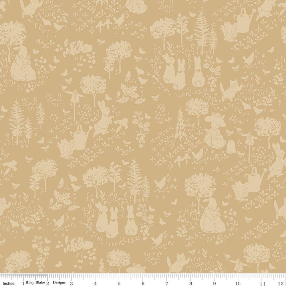*COMING SOON - NOT YET AVAILABLE TO PURCHASE* - Peter Rabbit™ & Benjamin Bunny™ - Tonal Garden - Tan - CD17251.TAN