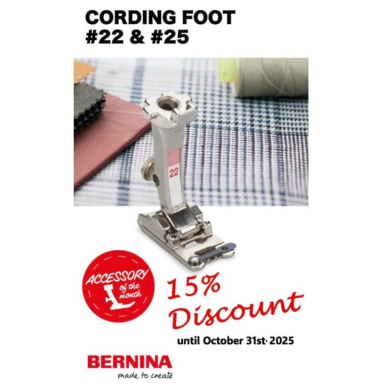 <!--022-->#22 Bernina Cording Foot With 3 Grooves - save 15% during Octobe