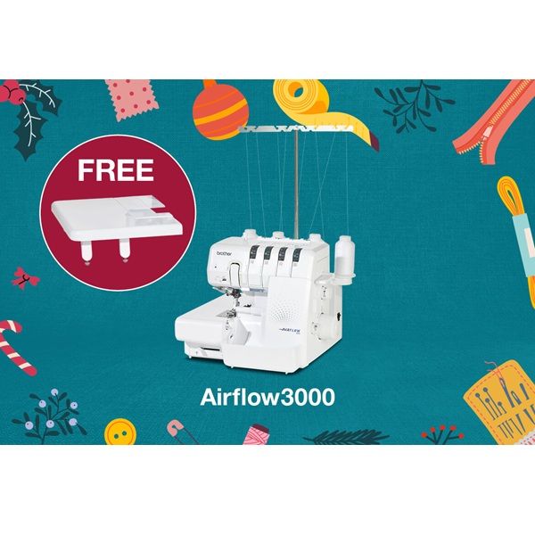 Brother Airflow 3000 Overlocker -  free wide table  free piping foot (usual price £37.99)