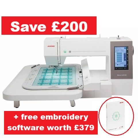 Janome Memory Craft 550E - save £200 + free embroidery software worth £379
