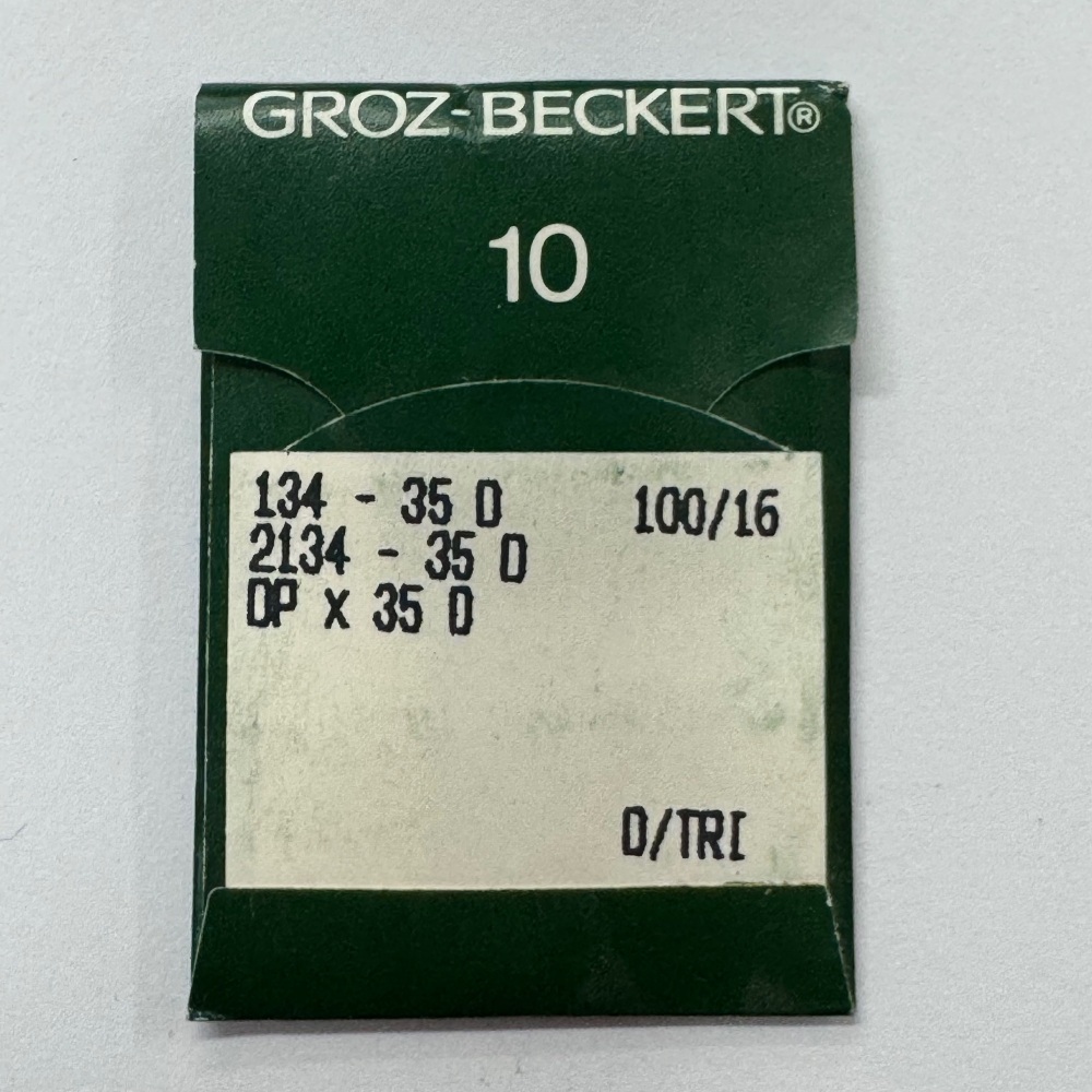 Industrial Machine Needles - Groz-Beckert 134-35 D / 2134-35 D / DPX35 D - Size 100/16 - D/TRI (Triangular) Point - Pack of 10 Needles