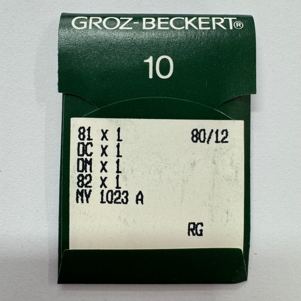 Industrial Machine Needles - Groz-Beckert 81X1 / DCX1 / DMX1 / 82X1 - Size 80/12 - RG (Regular Round Small Ball) Point - Pack of 10 Needles