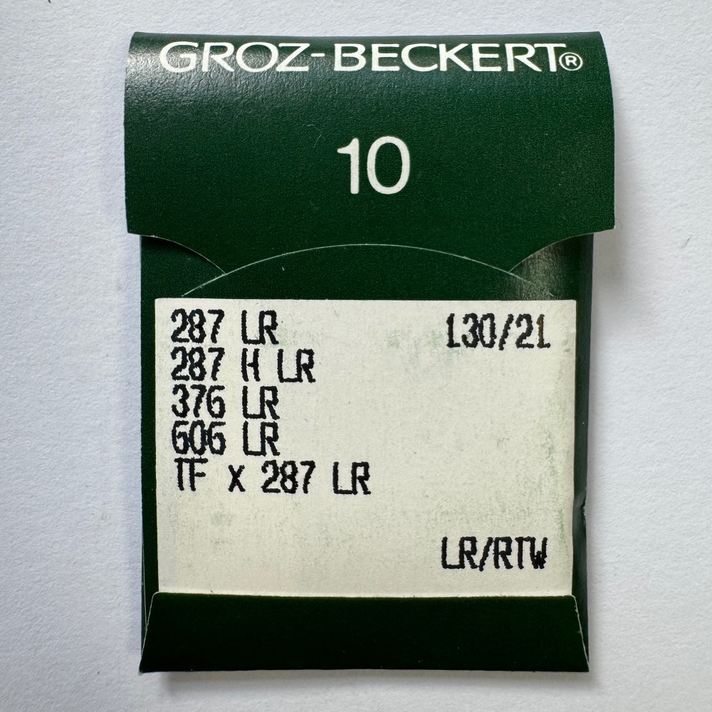 Industrial Machine Needles - Groz-Beckert 287 LR / 287 H LR / 376 LR / 606 LR - Size 130/21 - LR/RTW (Leather Reverse Twist) Point - Pack of 10 Needle