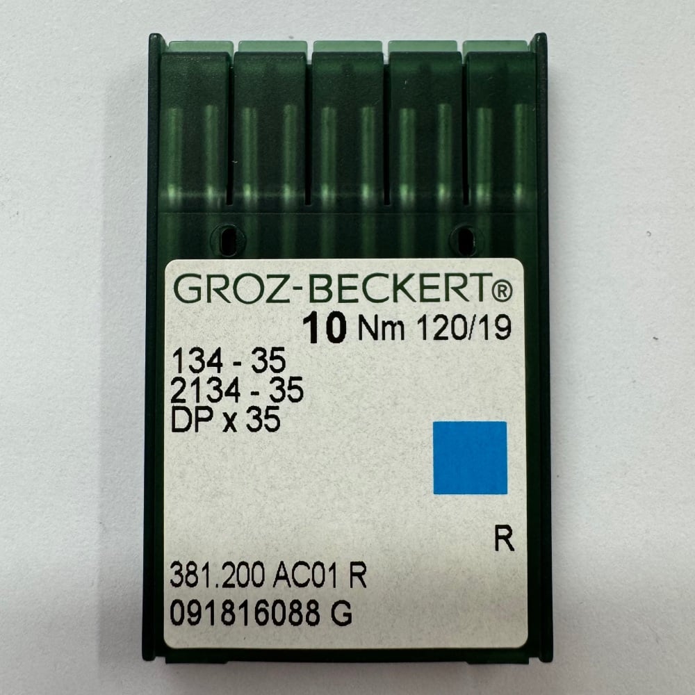 Industrial Machine Needles - Groz-Beckert 134-35 / 2134-35 / DPX35 - Size 120/19 - R (Regular Round) Point - Pack of 10 Needles