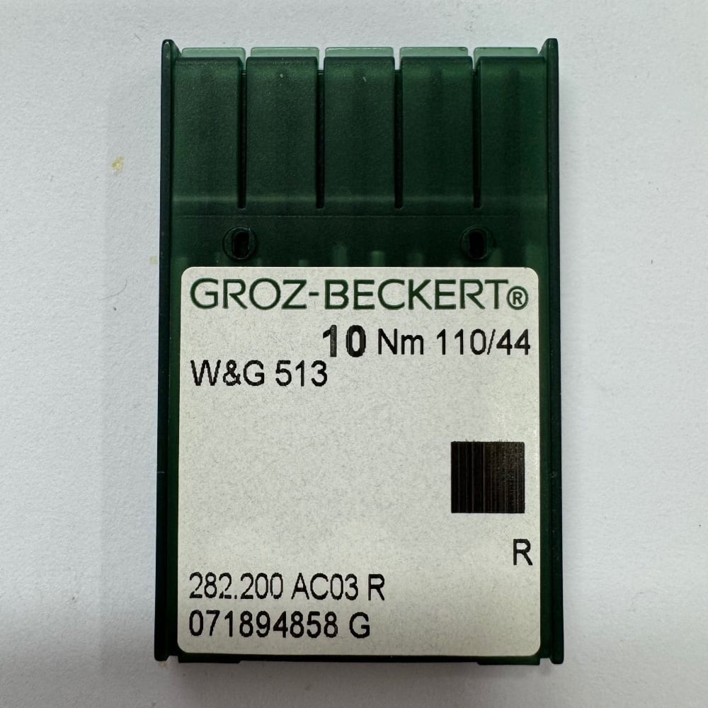 Industrial Machine Needles - Groz-Beckert W&G 513 - Size 110/44 - R (Regular Round) Point - Pack of 10 Needles