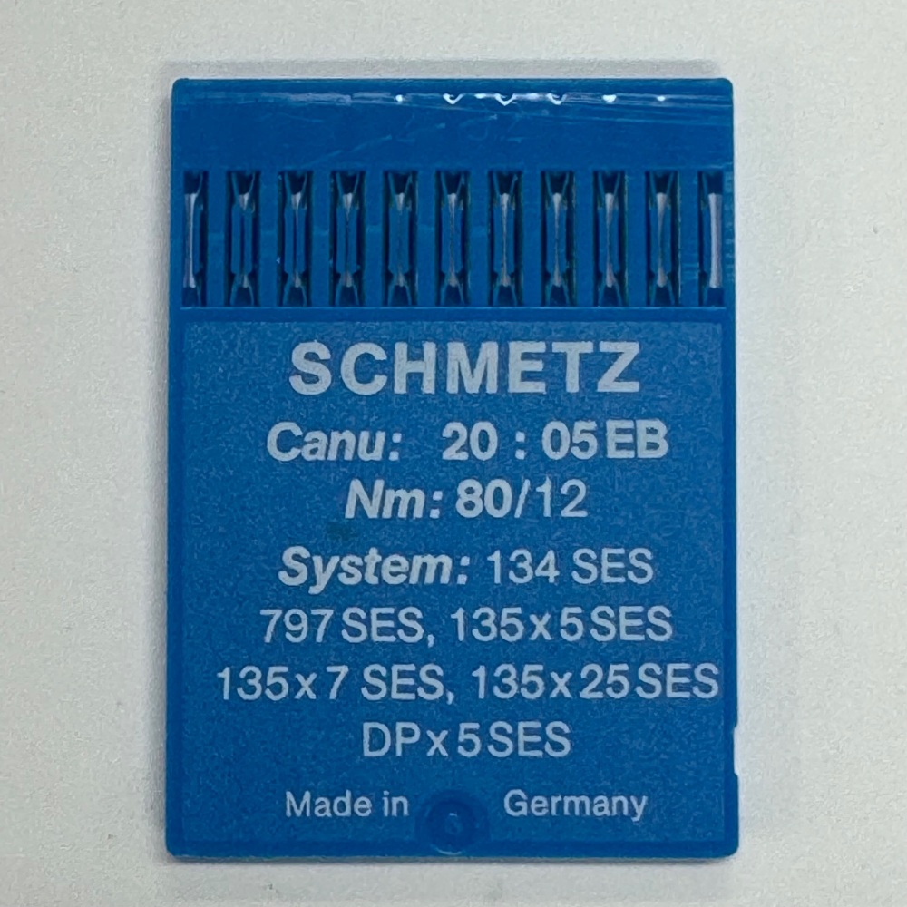 Industrial Machine Needles - Schmetz 134 SES / 797 SES / 135X5 SES / 135X7 SES / 135X25 SES / DPX5 SES - Size 80 - Light Ball Point - Pack of 10 Needl