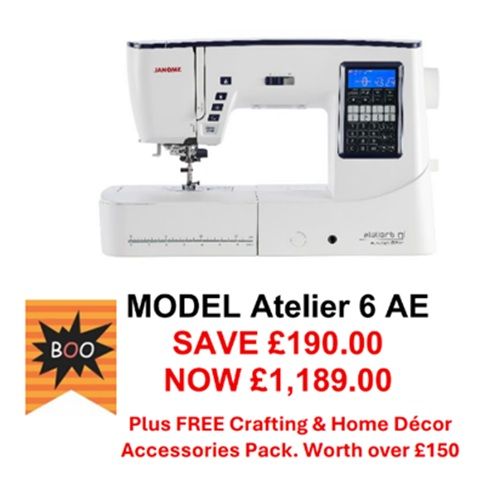 Janome Atelier 6 - 10th Anniversary Edition - save £190 + crafting set worth £153