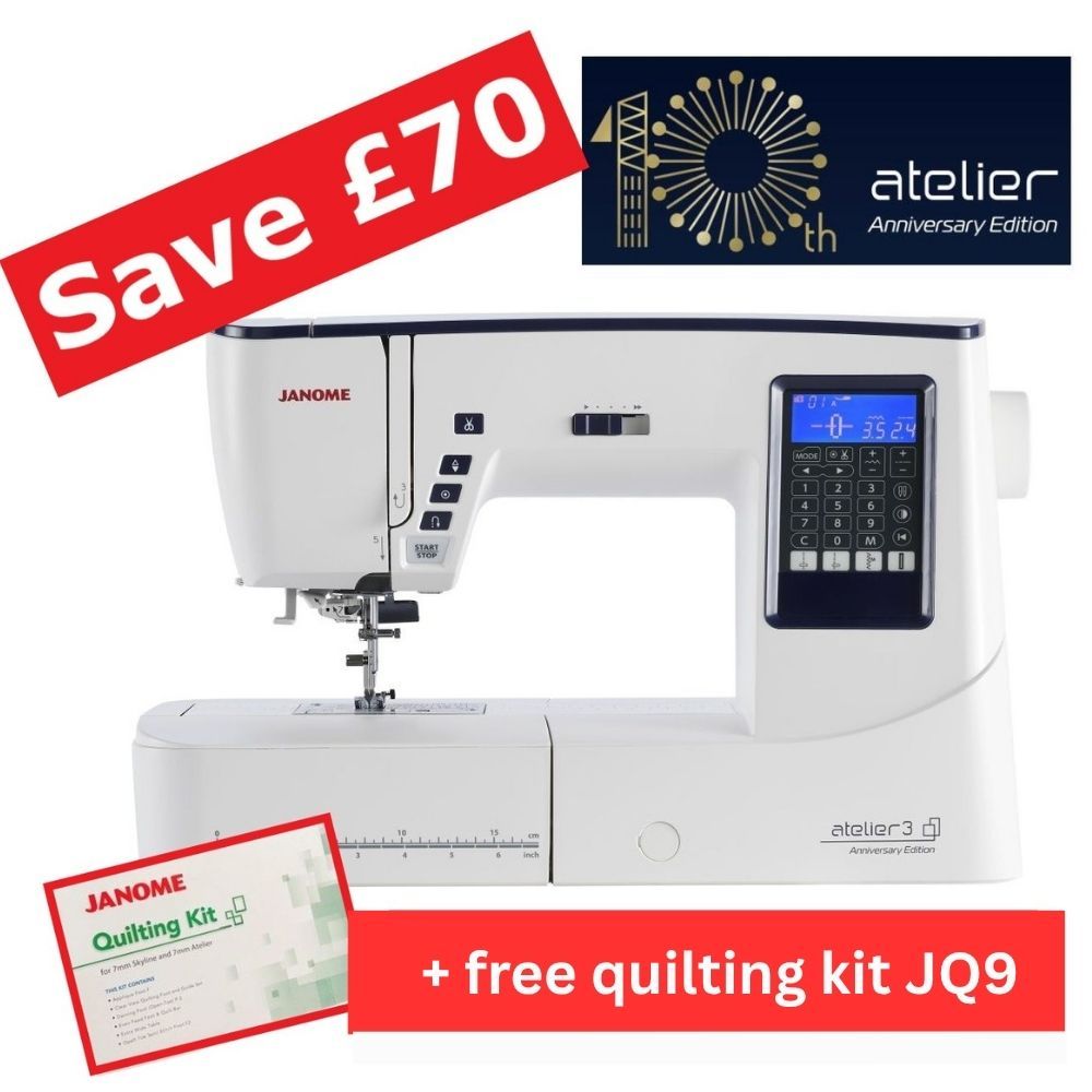 Janome Atelier 3 - 10th Anniversary Edition - save £70 + quilting accessory kit JQ9